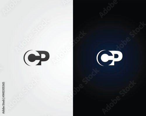 Letter CP Abstract Initial Logo Design Elegant Vector Template.