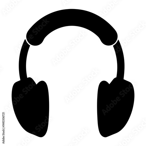 Minimalist silhouette of a pair of earphones in black and white