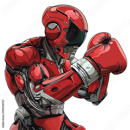 a highly detailed billbord boxing cyberpun