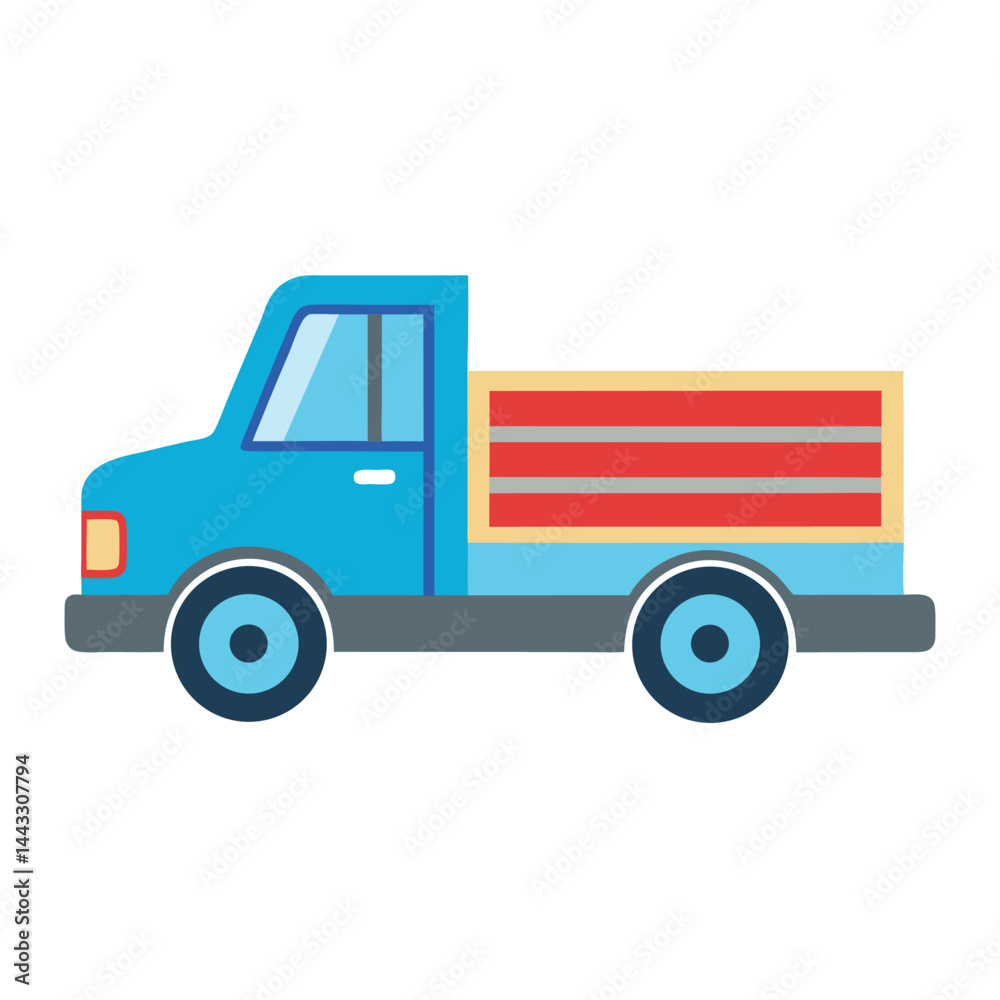 Fototapeta premium Flatbed truck icon isolated on white background