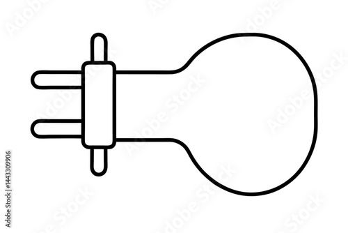 Electric Plug Outline Icon - Power and Energy Supply Vector Illustration

