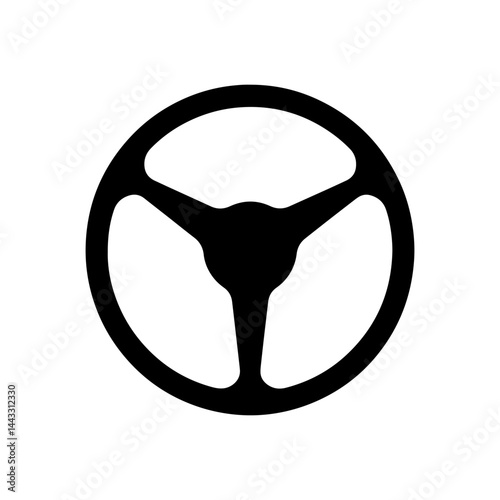 Vintage car steering wheel silhouette vector flat illustration design.