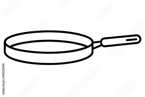 Frying Pan Linear Icon - Culinary and Cooking Equipment Design

