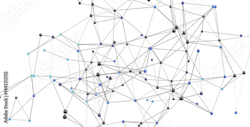 Obraz na płótnie High-resolution image depicting a complex network of interconnected nodes, representing global communication and data flow. w salonie