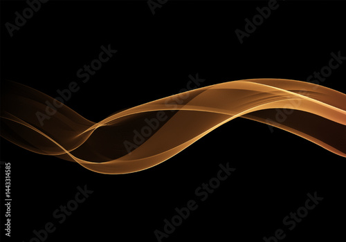 Elegant golden wave on a black background. Perfect for luxury branding, backgrounds, invitations, and premium design projects.