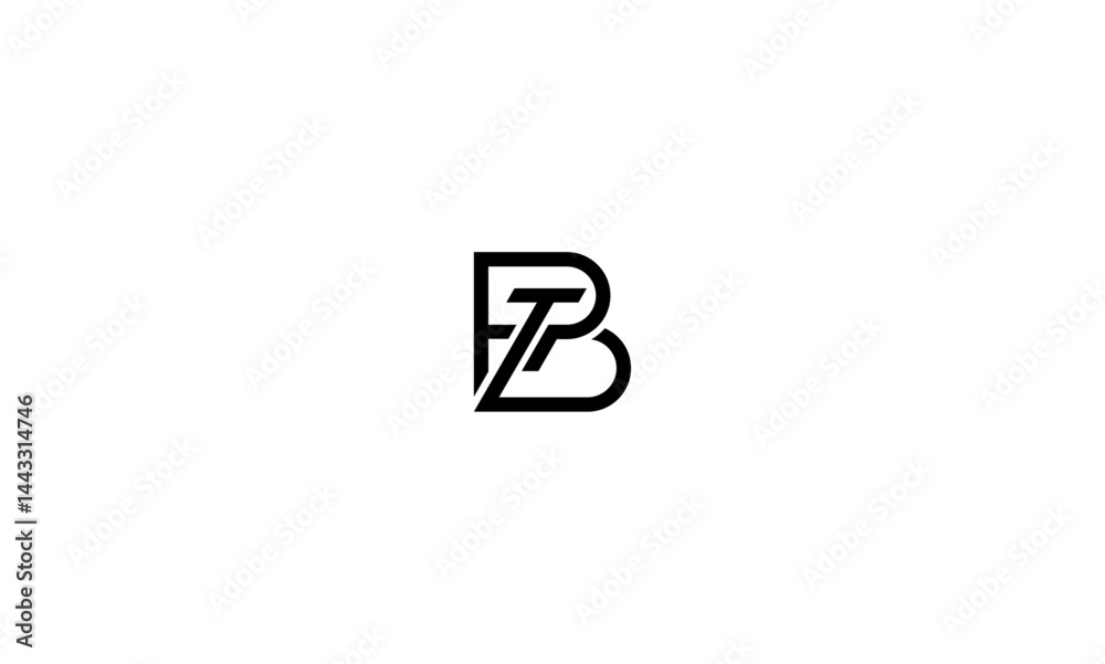 BT initial letter, monogram logo BT initial letter, monogram logo
