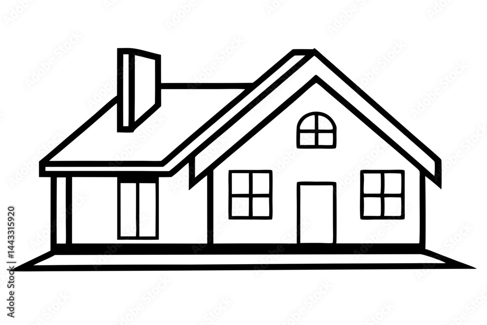 Minimal House Line Icon – Black Outline Vector of Home and Real Estate Symbol
Minimal House Line Icon – Black Outline Vector of Home and Real Estate Symbol