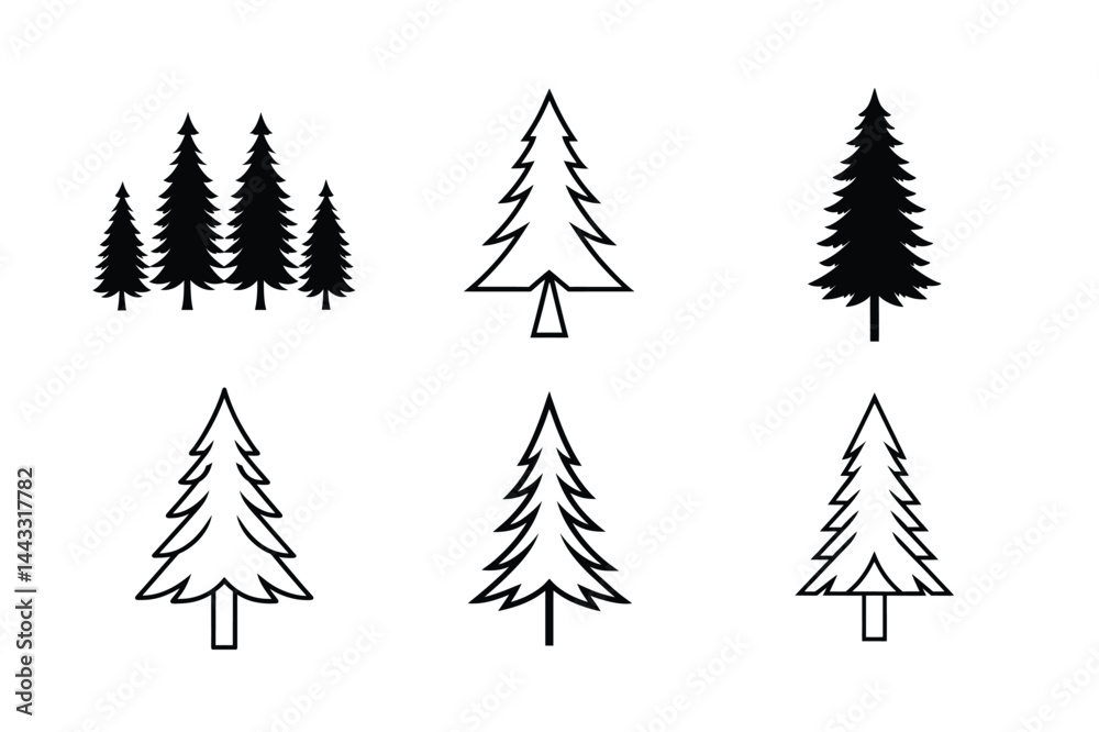 Obraz premium set of christmas tree