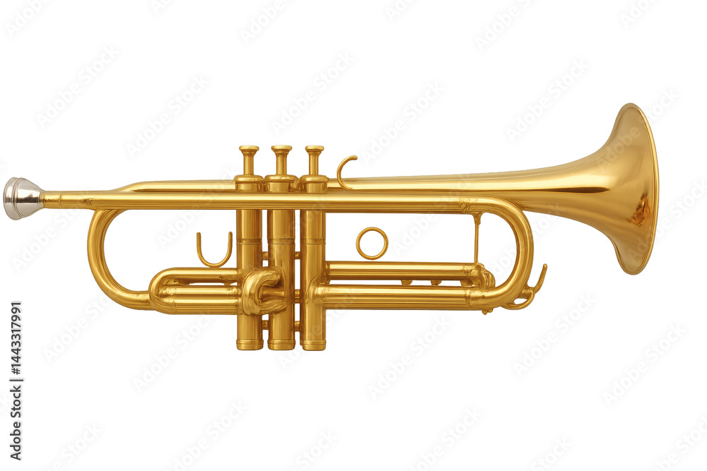Fototapeta premium Polished Brass Trumpet with Shiny Finish