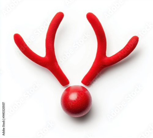 Red Antlers and Nose for Holiday Celebration and Festive Decor