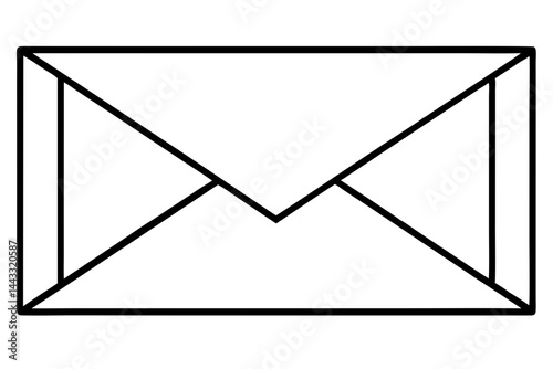 Mail Envelope Line Icon – Communication and Email Vector Symbol in Outline Style

