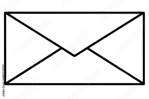 Mail Envelope Line Icon – Communication and Email Vector Symbol in Outline Style

