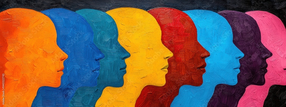 Colorful Artistic Silhouettes Representing Diversity and Unity Colorful Artistic Silhouettes Representing Diversity and Unity