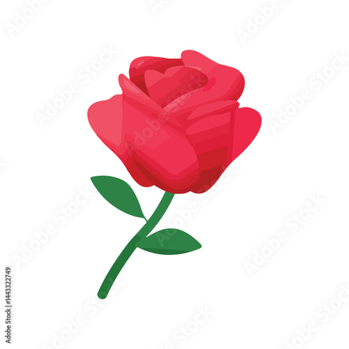Flower icon. Set of decorative garden rose with bud and leaves silhouette isolated on white. Vector stock illustration.