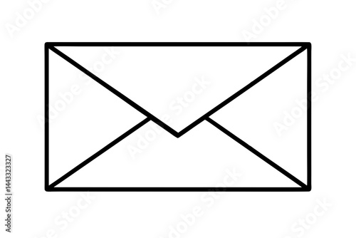 Mail Envelope Line Icon – Communication and Email Vector Symbol in Outline Style

