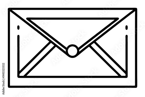 Mail Envelope Line Icon – Communication and Email Vector Symbol in Outline Style

