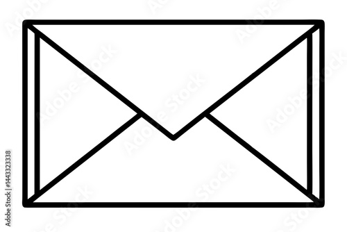 Mail Envelope Line Icon – Communication and Email Vector Symbol in Outline Style

