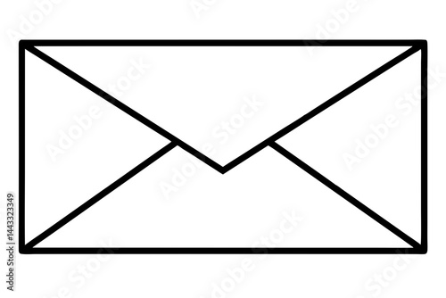 Mail Envelope Line Icon – Communication and Email Vector Symbol in Outline Style

