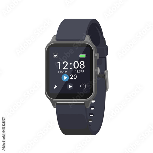 Smartwatch display showing time and notifications