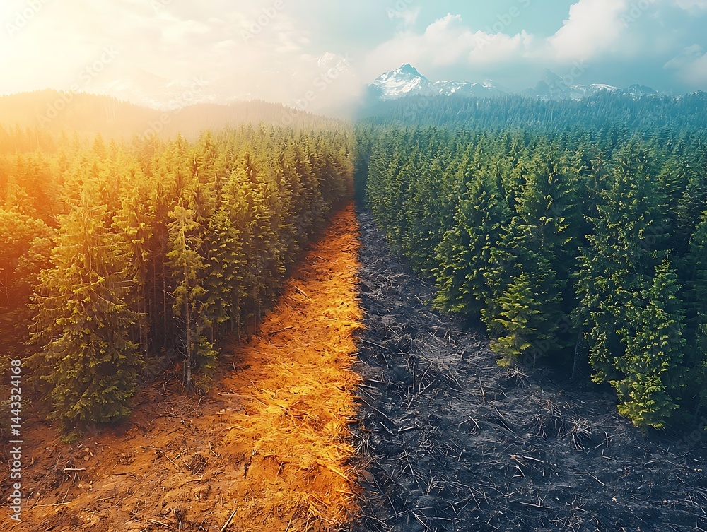 Forest fire contrast