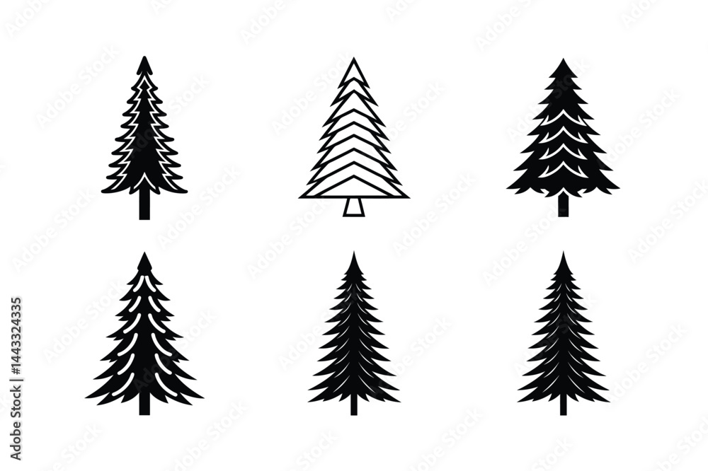 Obraz premium set of christmas trees