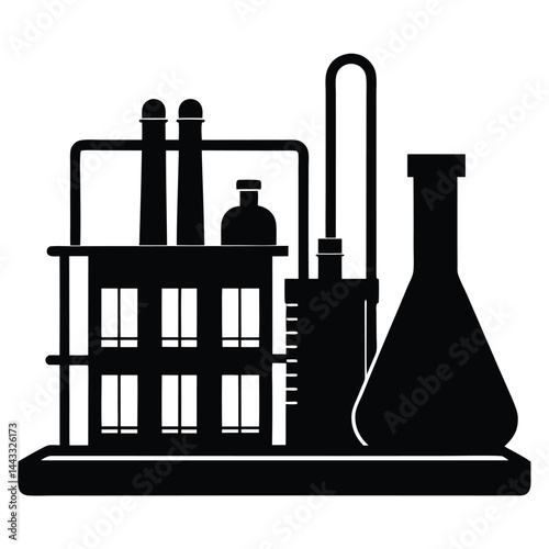 isolated chemical plant laboratory on white background 