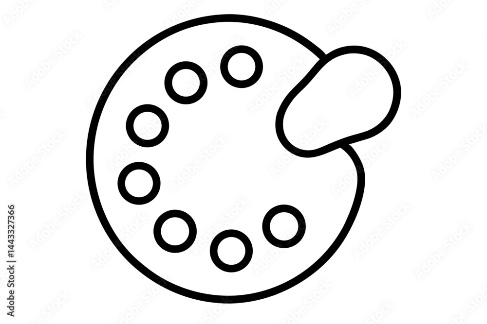 Paint Palette Line Icon – Vector Art and Creativity Symbol in Outline Style
Paint Palette Line Icon – Vector Art and Creativity Symbol in Outline Style
