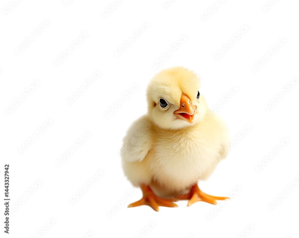 Obraz premium A Charming Portrait of a Newly Hatched Chick, Still Damp, Fluffy, and Curious with its Tiny Beak, Symbolizing New Beginnings and the Wonder of Nature
