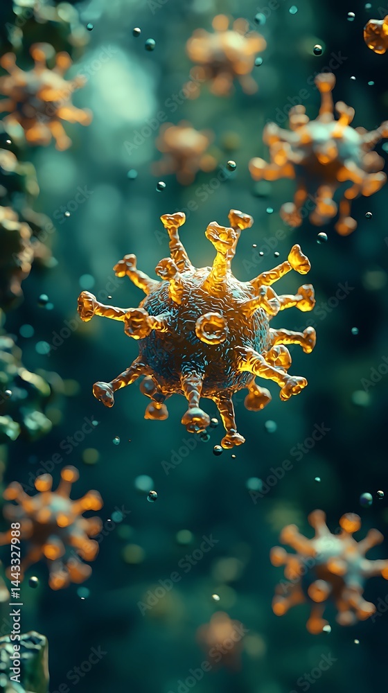 Microscopic view of viruses
