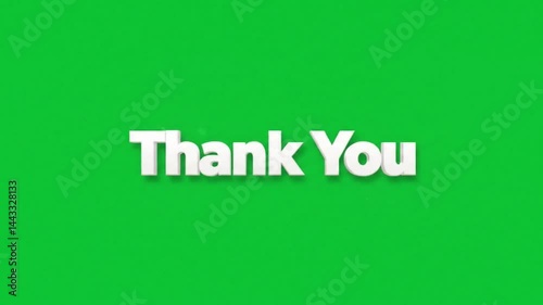 Animated Thank You Text on Green Screen. Floating Thank You Animation in HD. Green Screen Thank You Video Effects.