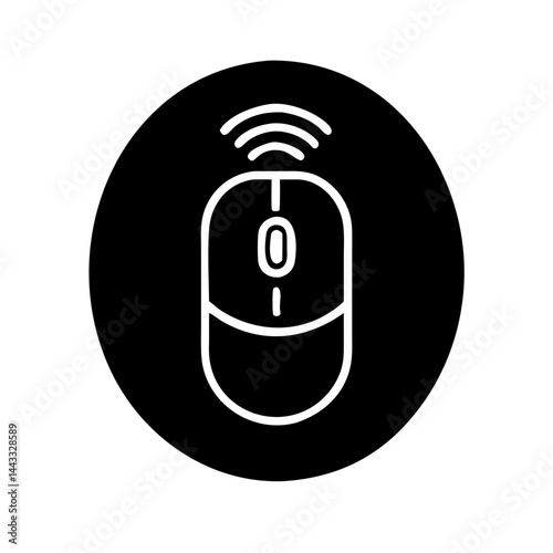 Silhouette vector of a computer mouse icon, ideal for tech, gadgets, UI design, and digital device illustrations.