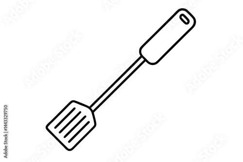 Spatula Icon – Minimalist Line Art Vector for Kitchen Utensils

