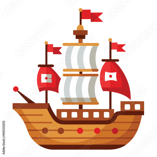 Galleon icon isolated on white background
