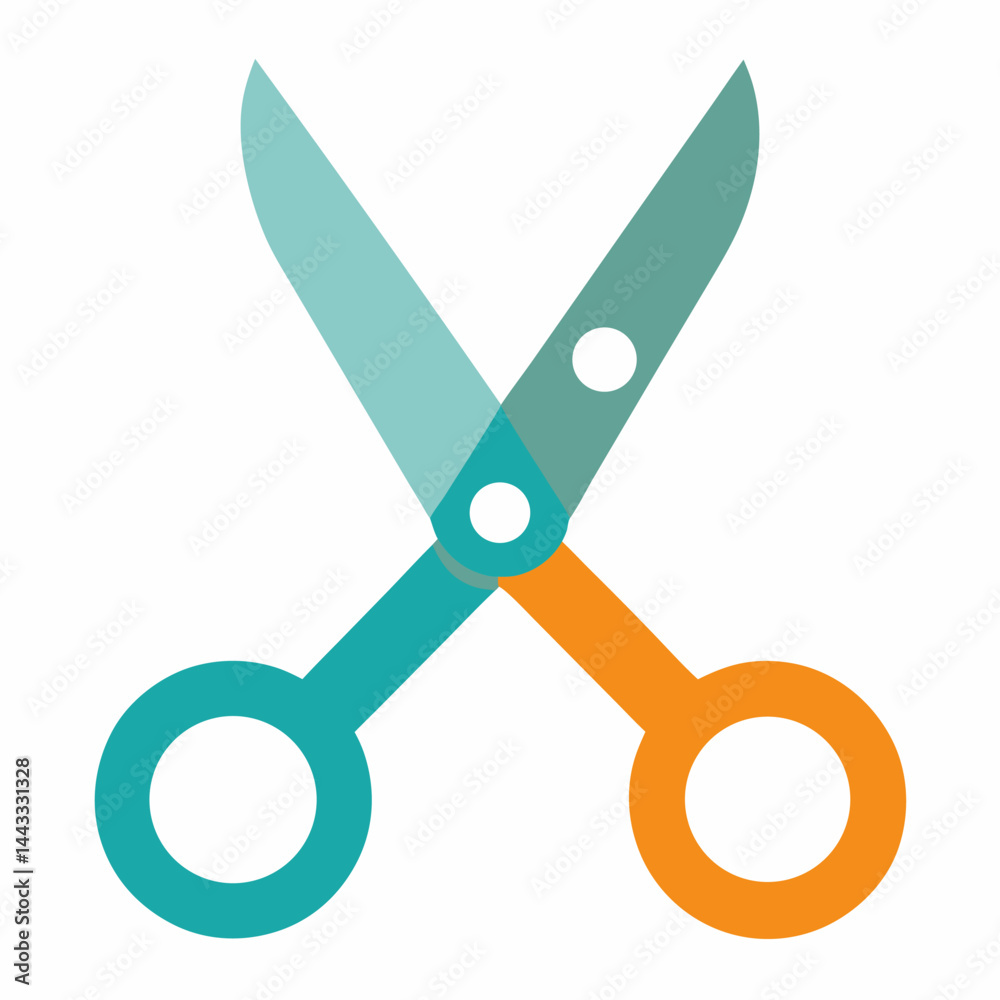 Open scissor vector on white background. Open scissor vector on white background.