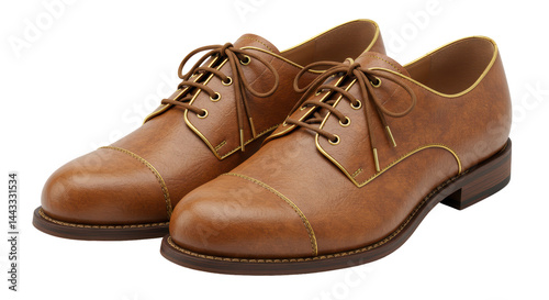 Wallpaper Mural Isolated Brown Leather Shoes Lace Ups Torontodigital.ca