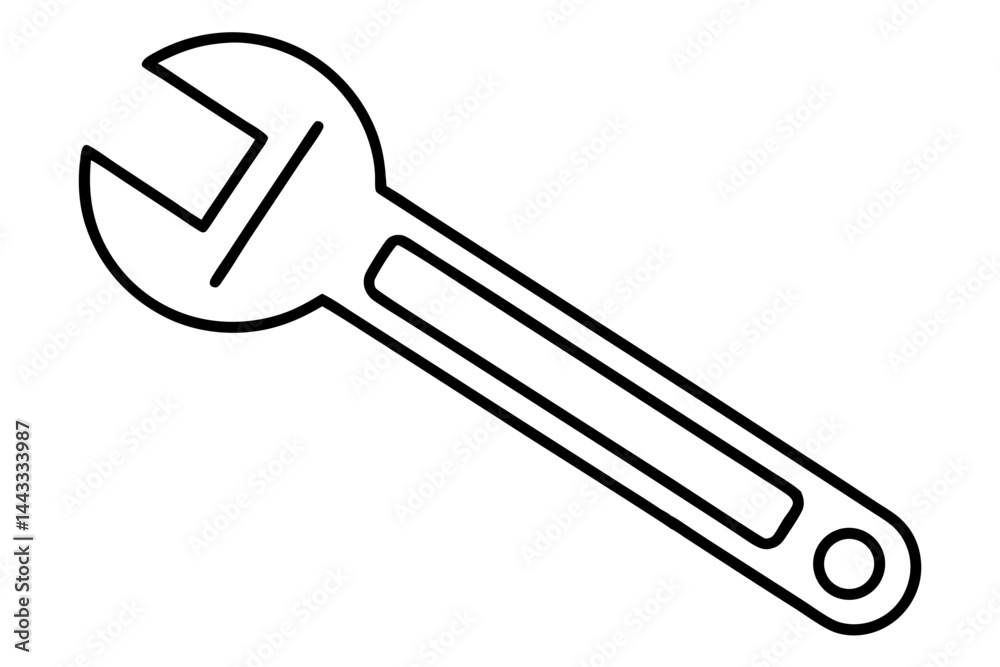 Wrench Icon – Outline Vector Tool for Maintenance and Repair
Wrench Icon – Outline Vector Tool for Maintenance and Repair