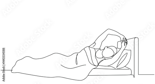 Person stretching in bed during morning routine  