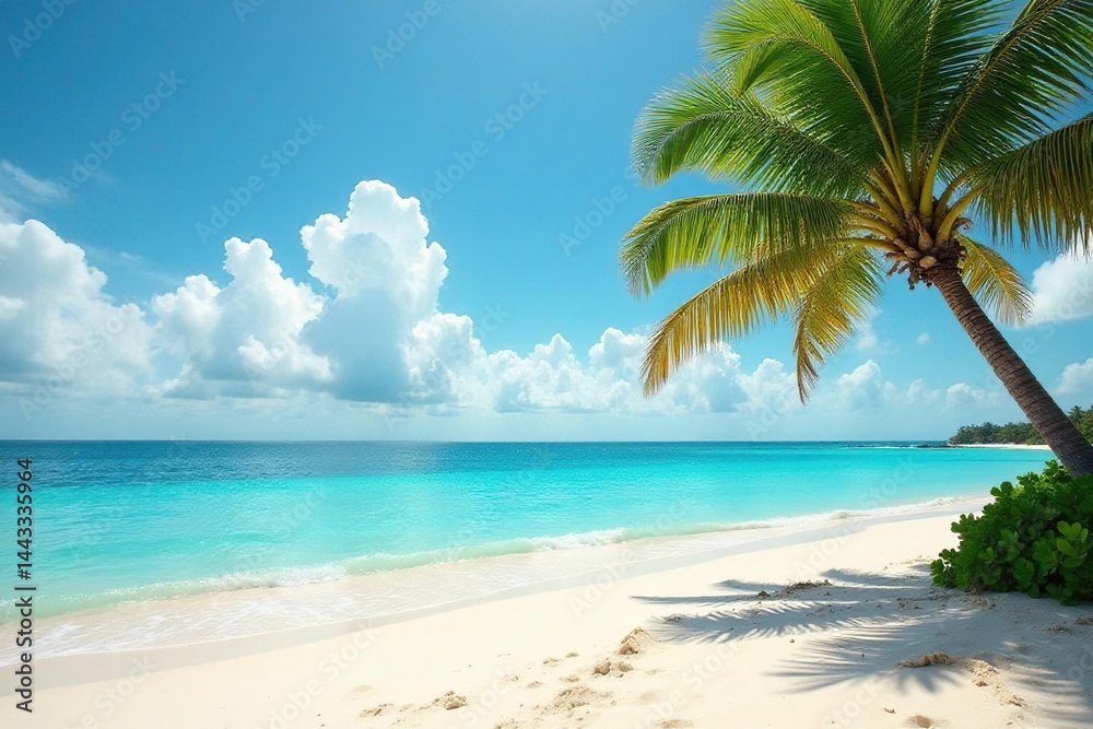 Sun-drenched beach, whitewashed wall backdrop, tree silhouette , shadow, outdoor