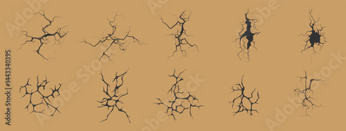 Set of Realistic Cracked Wall Textures