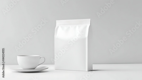 White coffee bag mockup