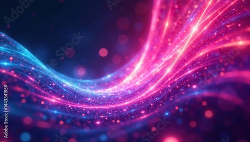 Swirling neon lights, dynamic refractions, ethereal glow, vibrant, graphic, curve