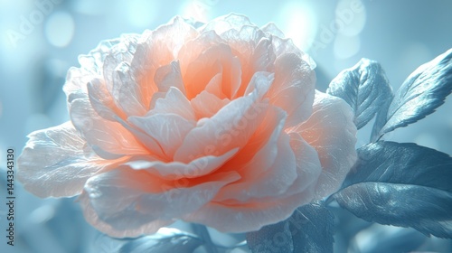 Delicate Peach Rose in Pastel Hues