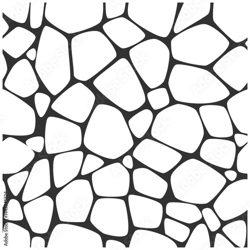 Stone Mosaic Pattern Isolated on Transparent.  Vector Ground Texture for Architecture, Landscape, and Interior Design