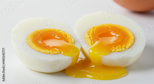 Broken egg on white, IA generativa