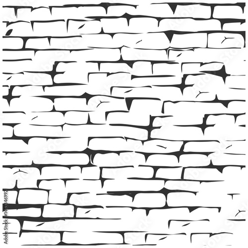 Brick Wall Texture Isolated on Transparent. Seamless Brick Background for Architecture and Design