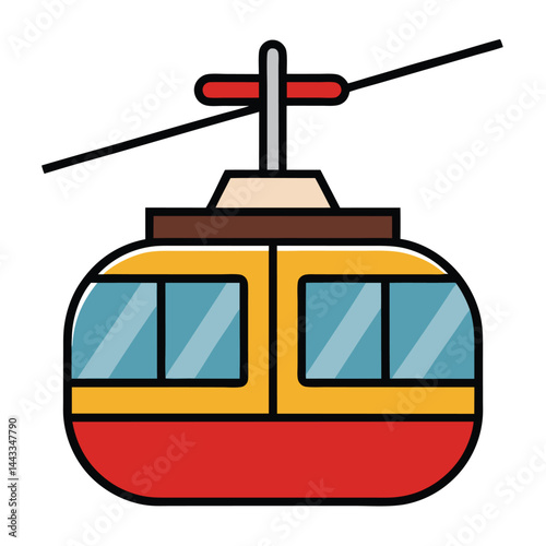 Gondola lift icon isolated on white background