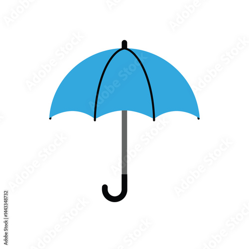 Waterproof umbrella icon set in flat style. Parasol vector illustration on isolated background