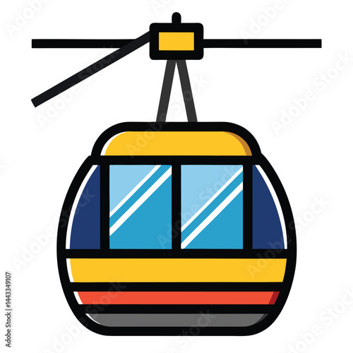 Gondola lift icon isolated on white background