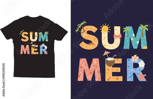 Summer typography t-shirt design vector