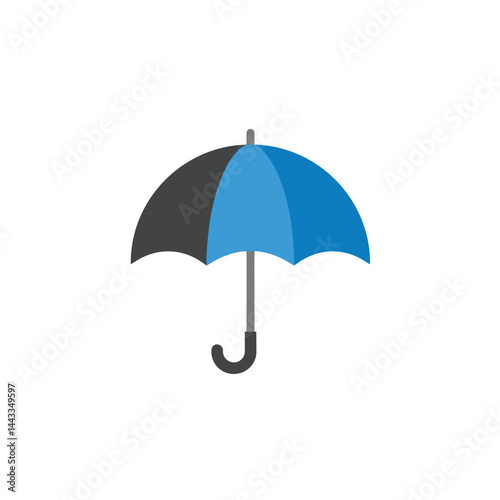 Waterproof umbrella icon set in flat style. Parasol vector illustration on isolated background
